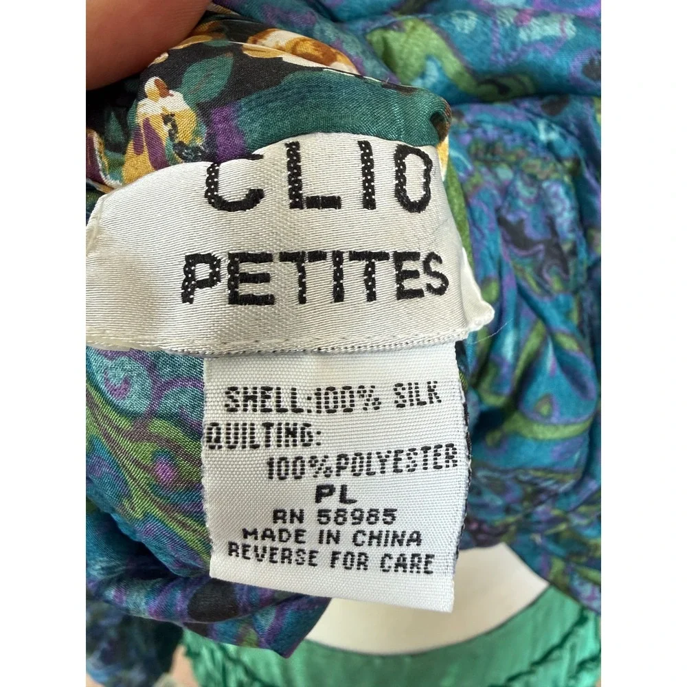 Clio Reversible Silk Quilted Jacket WD·NY Silk Tiered Skirt Set Green‎ PL 6